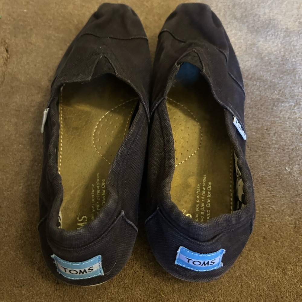 TOMS Charcoal Canvas Slip-Ons
